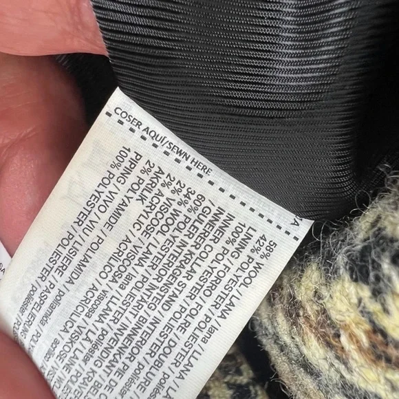 MANGO Houndstooth Wool Blend Coat Oversized Size XS - Picture 6 of 6